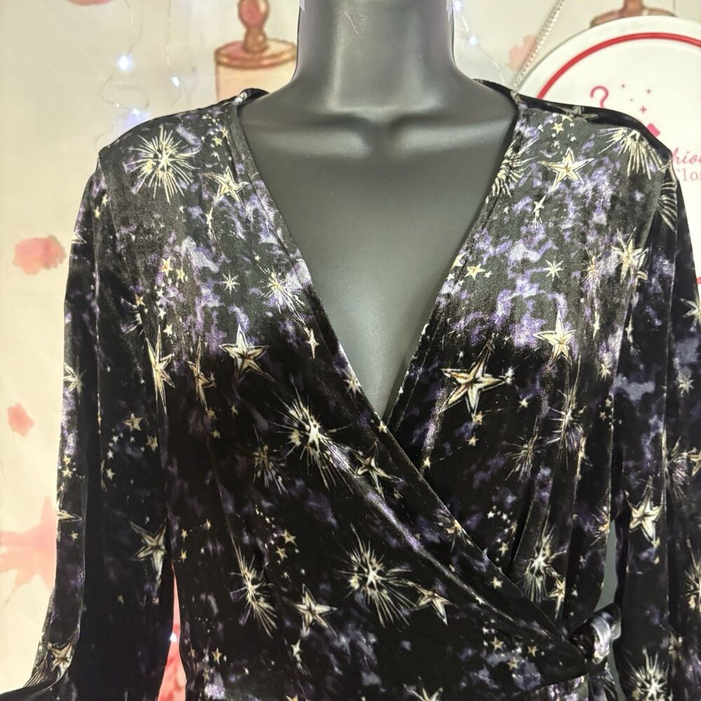 JOHNNY WAS STARDUST VELVET KIMONO MULTI-COLOR WRAP DRESS SIZE M-$398 - Picture 6 of 16